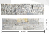 Carreaux muraux extérieurs en porcelaine grise 3D pour revêtement mural extérieur, pierres naturelles pour mur extérieur de maison