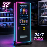 Service 24h/24 et 7j/7, distributeur automatique de cartes à collectionner, jeu de cartes à échanger TCG, écran tactile 32 pouces, gestion basée sur le cloud SDK, vente au détail intelligente
