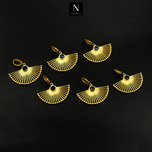 Boucles d'oreilles Lapis Fashion en laiton plaqué or avec pierres précieuses naturelles Vente en gros - Product Image 6