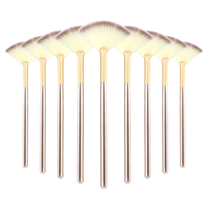 Applicateur de cheveux synthétiques pour la beauté soins du visage Gel acide Peel manche en bois pour les yeux cosmétiques argile <span class=keywords><strong>masque</strong></span> Application ventilateur brosse - Product Image 4