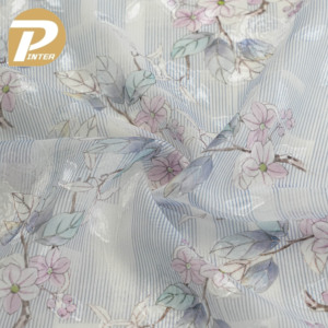 Patrones de diseñador populares Flores de corte de poliéster Tela de gasa con Uragri - Product Image 4
