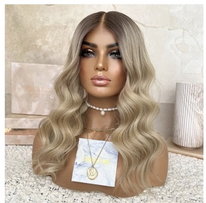 Mini Peluca de pelo virgen de nuevo diseño 2023, cabello humano Rubio europeo, adorno ondulado suelto para mujer, adornos de encaje completo 8*8 - Product Image 5