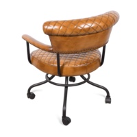 Chaise de bureau moderne en cuir avec fonctions pivotantes et hauteur réglable pour bureau à domicile et configuration de poste de travail