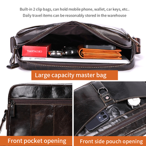 Bolso Bandolera de Cuero Genuino para Hombre BULLCAPTAIN, Bolso de Hombro para Computadora, Estilo Vintage, para Todas las Temporadas - Product Image 3