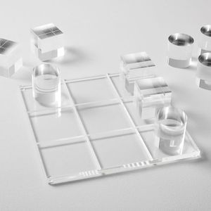 <span class=keywords><strong>Deluxe</strong></span> Frosted Acrylic Tic Tac Toe Set Với Bảng Rõ Ràng 3D Luxe Crystal Board Game Với In Lụa Logo - Product Image 6