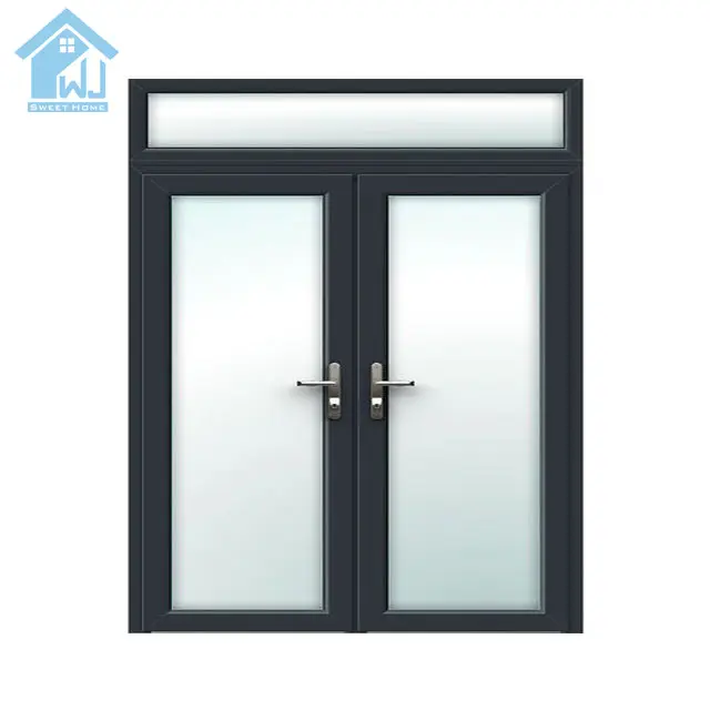 Puertas comerciales de doble vidrio puertas abatibles de aluminio puertas exteriores usadas para la venta