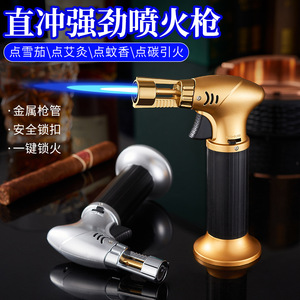 Encendedor de pistola minimalista dorado y negro, resistente al viento y a altas temperaturas, para camping y barbacoa. - Product Image 3