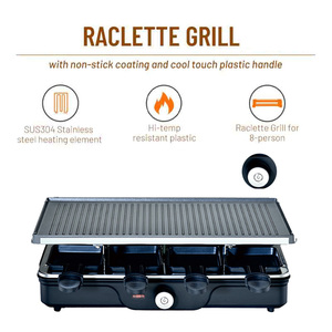 Gril de table à <span class=keywords><strong>raclette</strong></span> électrique certifié CE Plaque antiadhésive portable <span class=keywords><strong>pour</strong></span> 8 personnes <span class=keywords><strong>pour</strong></span> une fête de famille <span class=keywords><strong>pour</strong></span> un usage domestique dans un hôtel - Product Image 5