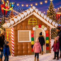 Cabane gonflable géante en forme de maison de pain d'épices, tente cabane à bonbons pour cabine photo de centre commercial de Noël