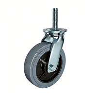Roue pivotante antistatique robuste de 6 pouces (150 mm) en TPR gris avec tige filetée pour chariot