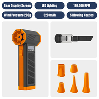 Soplador de mano Super Jet Fan Turbo Big Strong Fan 200g Viento comprimido Inalámbrico Air Duster Blower 120000rpm con iluminación LED