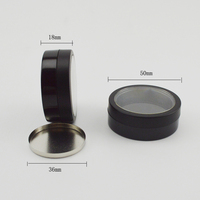 Ingrosso barattoli di plastica vuoti scatola ombretto scatola di latta rotonda con coperchio trasparente per finestra confezione cosmetica di plastica contiene