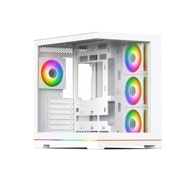 New Arrived USB3.0 ATX Mid Tower Gaming PC Case with Tempered Glass Computer Cases & Towers with LED Strip