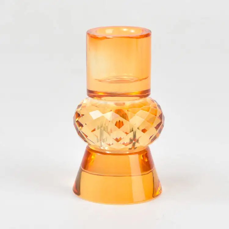 Atacado Casamento Home Supplies Mesa De Jantar Em Pé Decoração Crystal Pillar Candle Holders Castiçal De Casamento