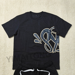 Conjunto de Shorts de Verano Vintage Personalizados, Camisetas Boxy con Lavado Ácido, Ropa Urbana de Algodón con Pedrería para Shorts Cortos - Product Image 2