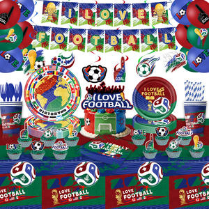 Ensemble de vaisselle jetable sur le thème de la Coupe du Monde de football 2026, idéal pour les clubs de supporters, les fêtes de football et la décoration de <span class=keywords><strong>table</strong></span>. - Product Image 4