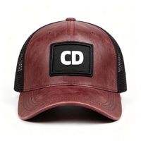 Casquette Trucker Unisexe Vintage avec Patch en Caoutchouc Lettres CD, Visière Courbée Classique, Réglable, Respirante, Protection Solaire