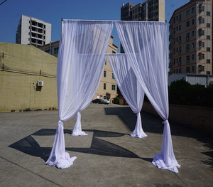 Wedding Adjustable Pipe Drape Backdrop Stand With Base Plate Pipe Kit Square <b>Canopy</b> for Events - Product Image 4