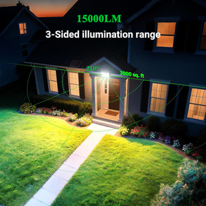 Reflector LED <span class=keywords><strong>Solar</strong></span> para Exteriores de Alta Calidad de 2000 W <span class=keywords><strong>con</strong></span> Control Remoto, Pantalla de Batería, IP67, <span class=keywords><strong>Focos</strong></span> Divididos Alimentados por Energía <span class=keywords><strong>Solar</strong></span> - Product Image 2