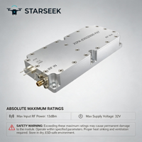 Amplificateur de puissance RF large bande GaN XSPA-03002000-P47 300-2000 MHz 50 W CW 47 dBm Gain 28 V pour le brouillage RF et la contreméasure des drones