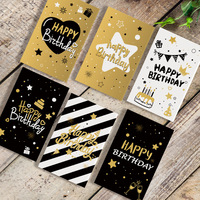 Assortiment de cartes d'anniversaire personnalisées, 6 cartes avec enveloppe et autocollants, pour étudiants, parents, fêtes, vacances, carte postale brillante en feuille d'aluminium