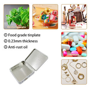 ケースボックスヒンジ付き気密チャイルドプルーフタバコキャンディピルメタルボタンロックブリキケースボックス - Product Image 6