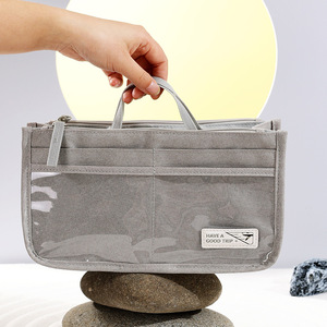 Travel Cosmetic <b>Bag</b> Medium Size With <b>Clear</b> Pockets For <b>Toiletries</b> Storage Trip Use - Product Image 1