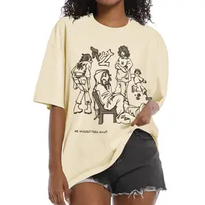 カスタム服女性Tシャツ特大グラフィックTシャツ女性用ヴィンテージトレンディなコットンプリントTシャツ