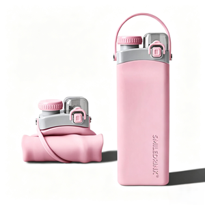 New and unique double-<b>cover</b> water-proof foldable high-<b>temperature</b> resistant food-grade silicone sports kettle water cup - Product Image 1