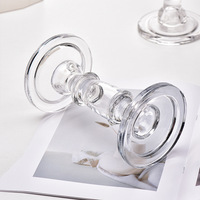 Bougeoirs en verre transparent pour la décoration de la maison de mariage