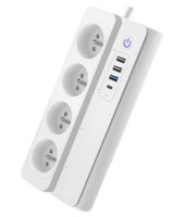 Bande d'alimentation électrique 4 voies UE Muti Prises d'extension de prise électrique Tuya Wifi Bande d'alimentation intelligente avec prise USB Europe 220V 13a