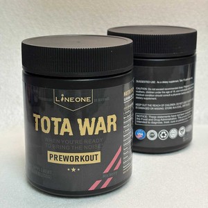 OEM Pre-Entrenamiento Tota War de Venta Caliente, 30 Porciones, Vegano, Avanzado para el Desarrollo Muscular en Adultos, Envase Negro, Texto Dorado, Detalles Rosas - Product Image 4
