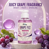 Private Label OEM ODM 300ml Grape Fizz Sprankelende Geur Body Wash Glycerine Hydraterende Verfrissende Fruitgeur Douchegel