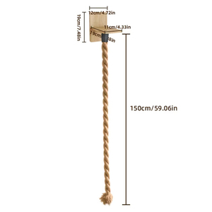 Ahşap Kedi Tırmanma Kulesi, Tırmalama Direği, Kenevir Halat, Yer Tasarruflu Tasarım, Çoklu Kediler İçin Kedi Oyuncağı ve Asılı Yuva - Product Image 5