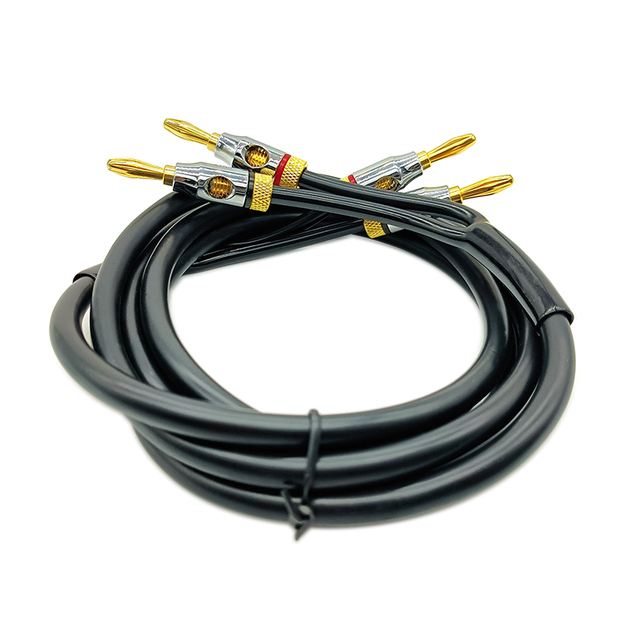 Gold Plated Speaker Banana Tip Audio Plugs Cable