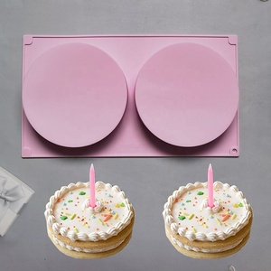 Grote Siliconen Cakevorm Schijven Koekvorm 2 Gaten Ronde Cilinder Chocoladevorm Voor Cookie Candy Jelly Muffin Sandwiches Zeep - Product Image 2