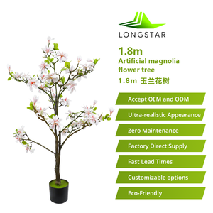 180cm High <b>Artificial</b> Magnolia <b>Tree</b> Realistic Faux Flowering <b>Tree</b> for Home Office Hotel Indoor Decor - Product Image 4