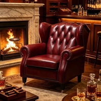 Canapé de bar à cigares en bois haut de gamme style rétro, table basse, table de bar à whisky vintage, chaise américaine Tiger, chaise Godfather, chaise individuelle