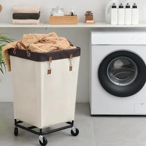 Grande rotolamento cesto della biancheria con ruote <span class=keywords><strong>Design</strong></span> moderno cesto di vestiti <span class=keywords><strong>sporchi</strong></span> per uso bagno - Product Image 4
