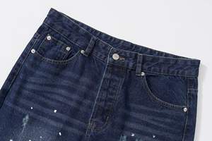 Pantalones Vaqueros Rotos de Estilo Retro para Adolescentes, Color Negro y Azul, de Mezclilla, Pierna Ancha, de Algodón, Resistentes al Viento - Product Image 4