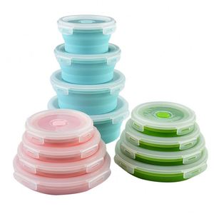 Oven Safe Airtight <b>Folding</b> Food Container Meal Prep Collapsible Silicone Lunch <b>Box</b> 350ml - Product Image 1
