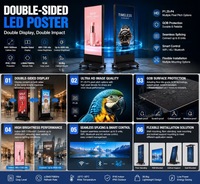 Pantalla LED de Doble Cara para Interiores, 640*1920mm, Pantalla Digital de Señalización, Solución Portátil para Publicidad