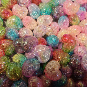 อะคริลิค19*23มม. ชุบด้วยยูวีเจาะรูแนวตั้งลูกปัดหัวใจงานทำมือ DIY หมวกปากกาลูกปัดอุปกรณ์เสริมโซ่โทรศัพท์มือถือ - Product Image 1