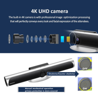 Vente chaude 4K 360 degrés suivi automatique caméra de vidéoconférence tout-en-un équipement audio-vidéo UHD élevé pour la diffusion en direct