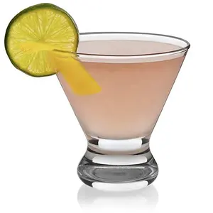8-Ons Crystal Jelas Buatan Tangan Grosir Bar Tanpa Tangkai Koktail Martini Kaca