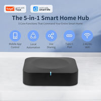 SIXWGH Nouvelle passerelle multi-mode Smart Life Tuya Zigbee 3.0 pour le contrôle de la maison via l'application, hub sans fil double bande Wi-Fi 2,4 et 5 GHz avec BLE