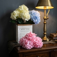 Bunga FANCY 6 Kepala Buatan Tangan Hydrangea Sutra Imitasi Kepala Besar 20cm untuk Hari Valentine & Hari Ibu