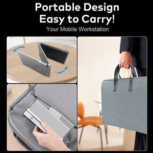 Ordinateur à double écran rotatif à 360 degrés, écran 16 pouces 2.5K IPS avec support métallique stable, USB-C pour <span class=keywords><strong>PC</strong></span> - Product Image 5