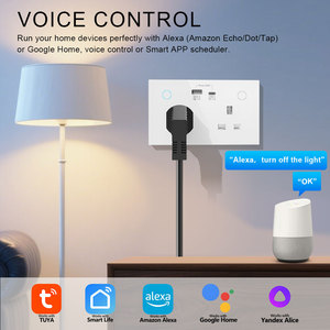<span class=keywords><strong>Prise</strong></span> murale intelligente LangYeao 20W PD QC Tuya WiFi ZIGBEE avec surveillance de la consommation d'énergie, 13A, 2 prises USB Type-C, verrouillage enfant, compatible Alexa - Product Image 5