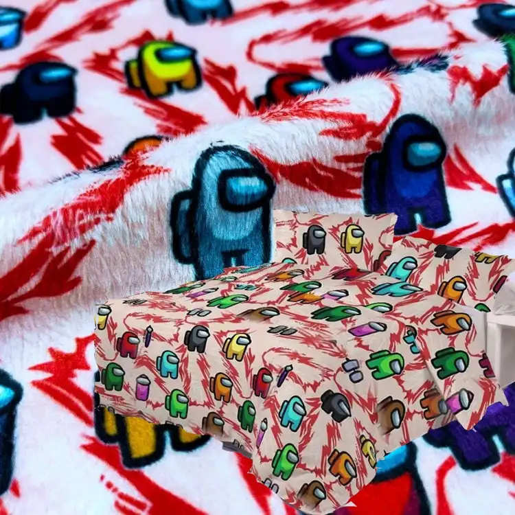 โพลีเอสเตอร์เป็นมิตรกับสิ่งแวดล้อมแปรงถักผ้าขนแกะตุ๊กตาดิจิตอลที่กำหนดเองพิมพ์ผ้าMinkyสำหรับผ้าห่ม